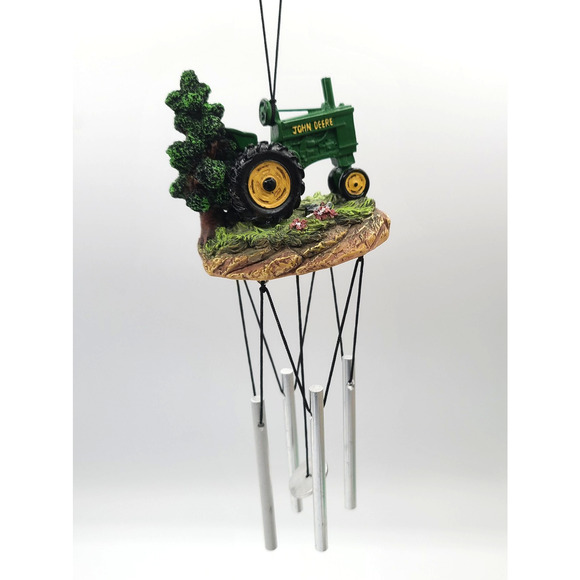 John Deere Wind Chime Small Tractor Green 13" Resin - Picture 1 of 12